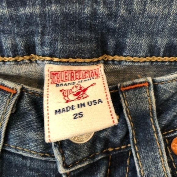 True Religion Blue Embellished Straight Jeans 25 - Picture 5 of 15